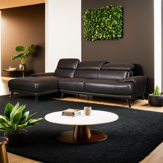 Emiko Genuine Leather L-Shaped Sofa