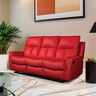 Alula Genuine Leather Manual Recliner Sofa