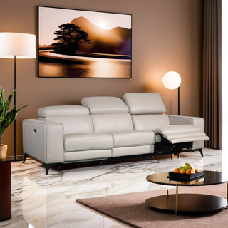 Yukio Genuine Leather Recliner Sofa