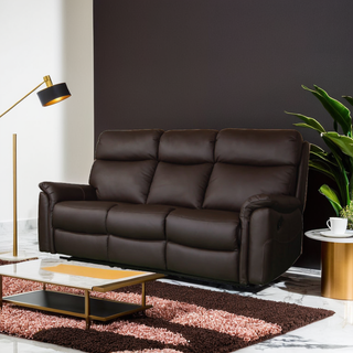 Arizona Genuine Leather Manual Recliner Sofa