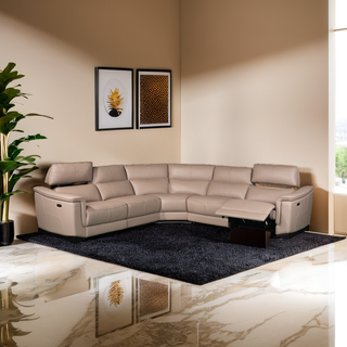 Korae Genuine Leather Recliner Sectional Sofa