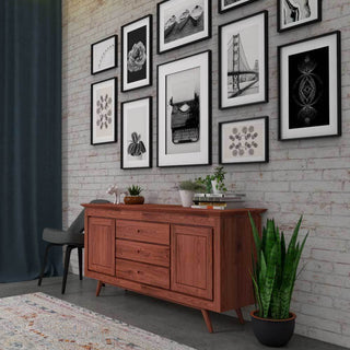 Megafurniture | Irvette Teak Wood Buffet Hutch | Sideboard