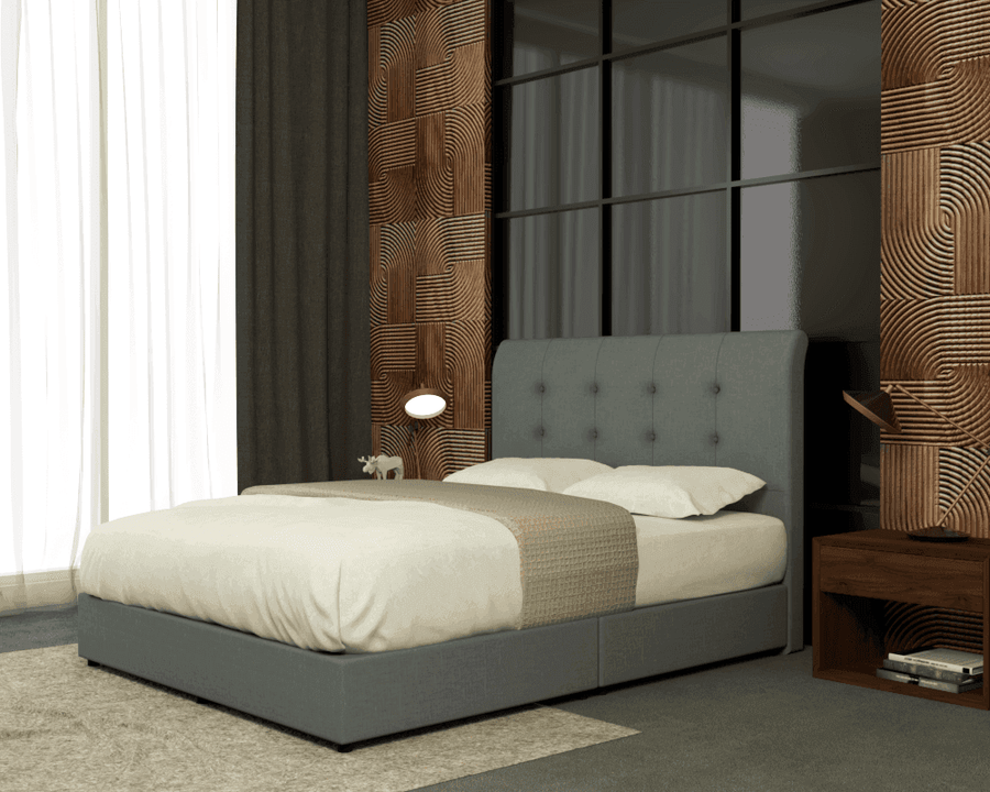 Jeremy Fabric Bed Frame (Water Repellent) Singapore