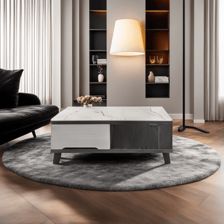 Judith Coffee Table with Glossy White Jade Stone Top Singapore