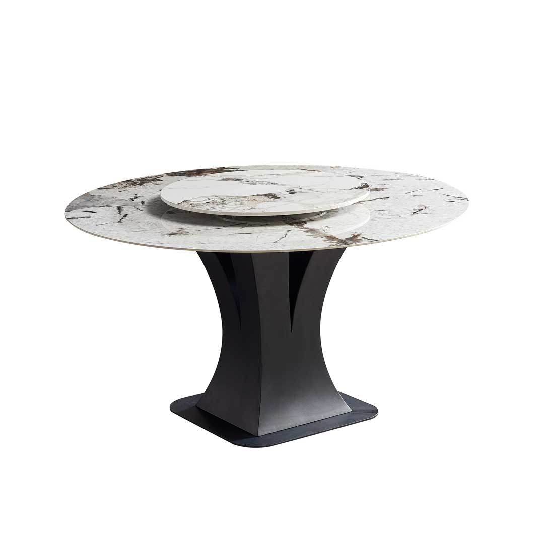 Lalla Glossy Sintered Stone Dining Table with Lazy Susan (135cm/140cm/150cm) Singapore