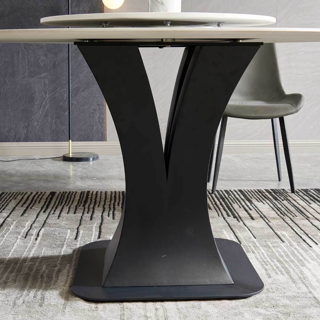 Lalla Glossy Sintered Stone Dining Table with Lazy Susan (135cm/140cm/150cm) Singapore
