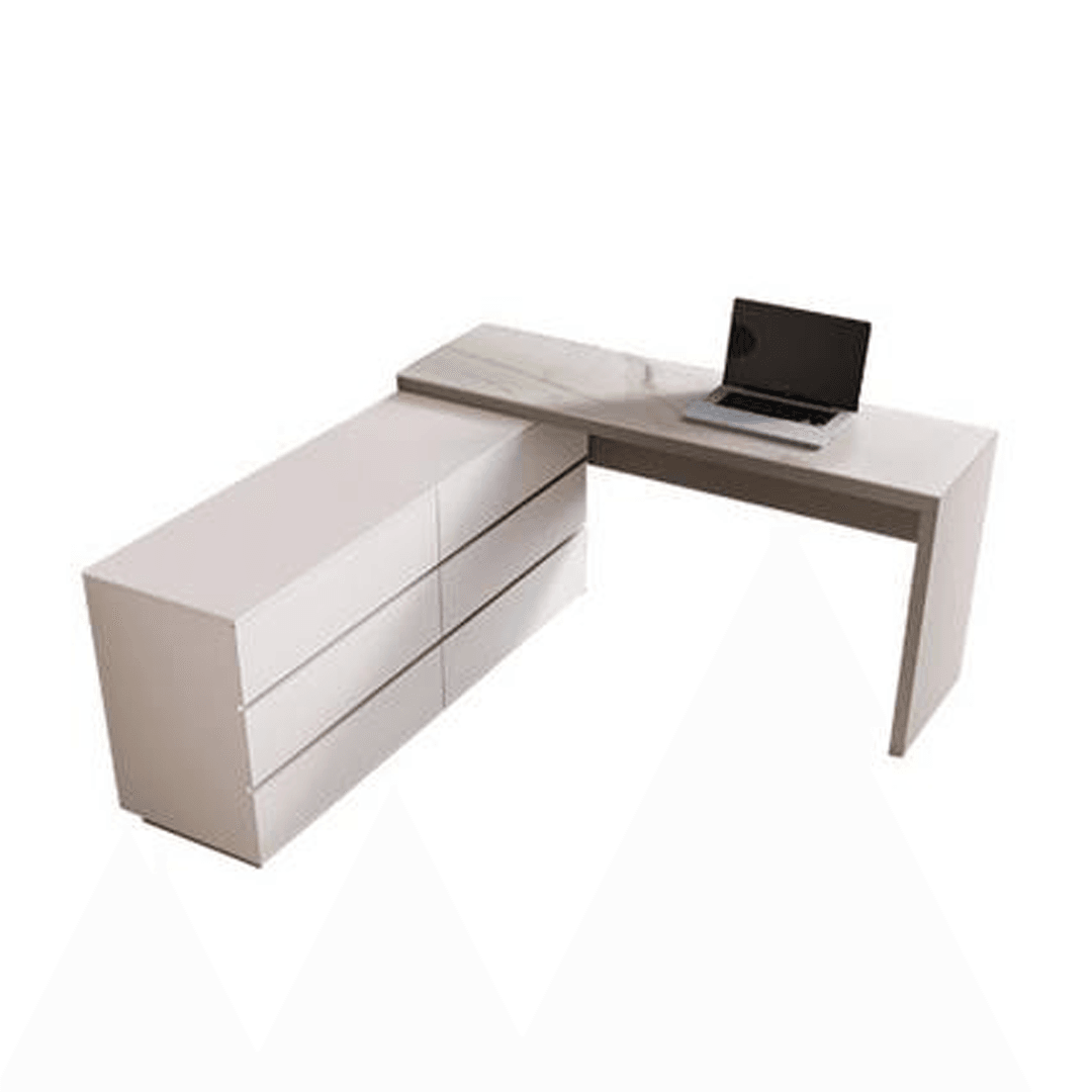Lazarus Glossy Sintered Stone Extendable Study Table Singapore