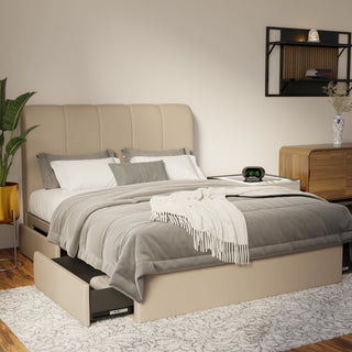 Caldrin Faux Leather Drawer Bed Frame (Pet Friendly) by Esteller