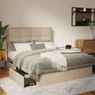 Solvane Faux Leather Drawer Bed Frame (Pet Friendly) by Esteller