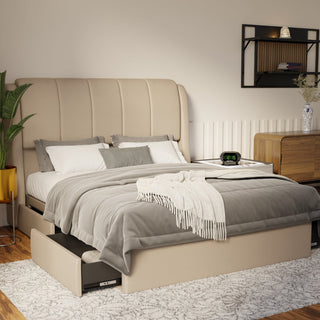 Brinley Faux Leather Drawer Bed Frame (Pet Friendly) by Esteller