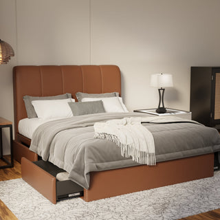 Caldrin Faux Leather Drawer Bed Frame (Pet Friendly) by Esteller