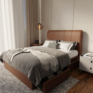 Caldrin Faux Leather Drawer Bed Frame (Pet Friendly) by Esteller