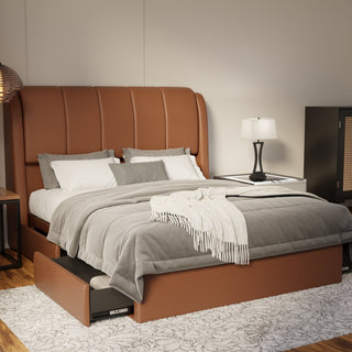 Brinley Faux Leather Drawer Bed Frame (Pet Friendly) by Esteller