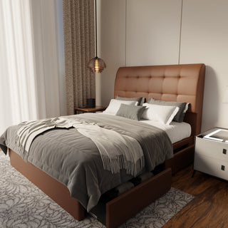 Haldor Faux Leather Drawer Bed Frame (Pet Friendly) by Esteller
