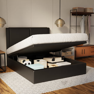 Vance Genuine Leather Storage Bed (Gas Lift) By Esteller