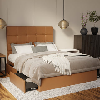 Theron Genuine Leather Drawer Bed By Esteller