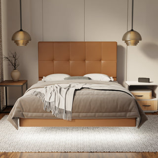 Marlowe Genuine Leather Floating Bed Frame (With LED) By Esteller