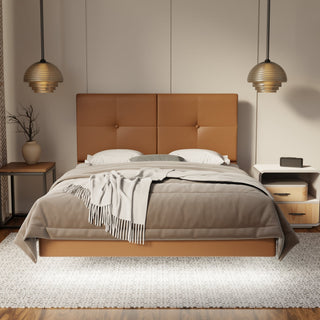 Rylan Genuine Leather Floating Bed Frame (With LED) By Esteller