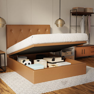 Valen Genuine Leather Storage Bed (Gas Lift) By Esteller