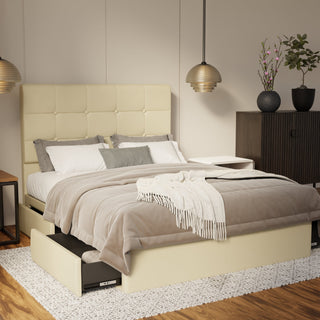 Theron Genuine Leather Drawer Bed By Esteller