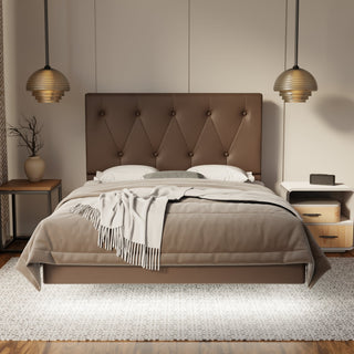 Valen Genuine Leather Floating Bed Frame (With LED) By Esteller