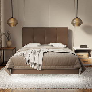 Lyra Genuine Leather Floating Bed Frame (With LED)  By Esteller