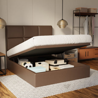 Caspian Genuine Leather Storage Bed (Gas Lift) By Esteller