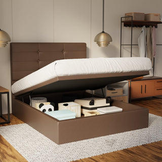Kaelen Genuine Leather Storage Bed (Gas Lift) By Esteller