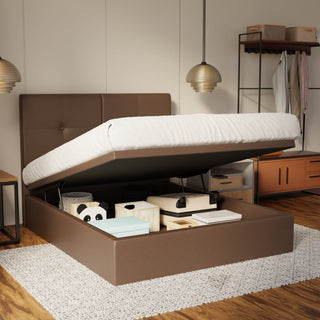 Rylan Genuine Leather Storage Bed (Gas Lift) By Esteller