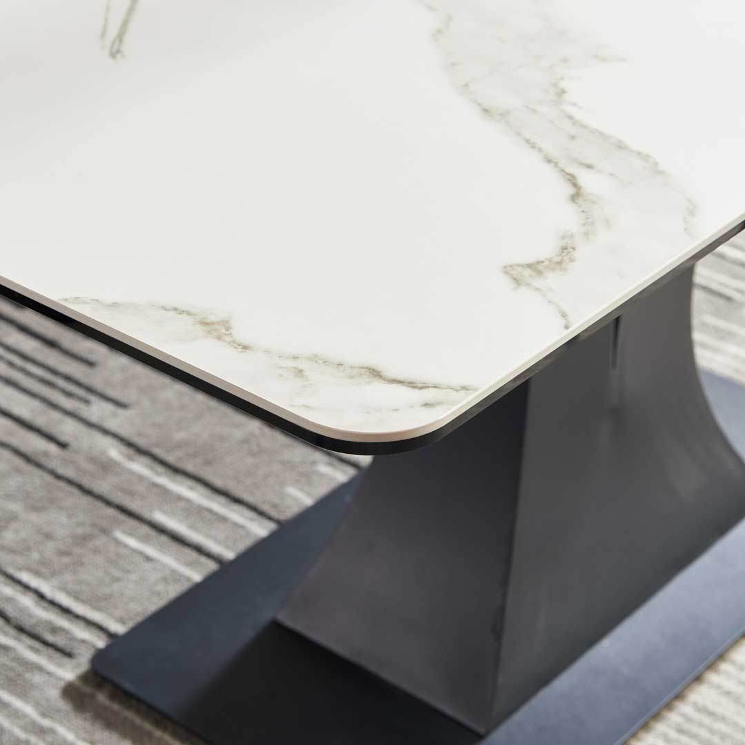 Letizia Glossy Sintered Stone Dining Table (160cm/180cm/200cm) Singapore