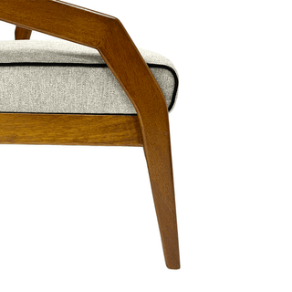 Lex Fabric Wooden Lounge Chair (EcoClean | Water Repellent) Singapore