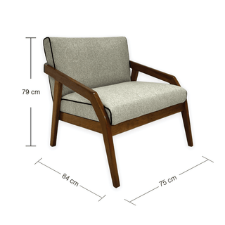 Lex Fabric Wooden Lounge Chair (EcoClean | Water Repellent) Singapore
