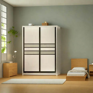 Lilah White Wash Sliding Door Wardrobe Singapore