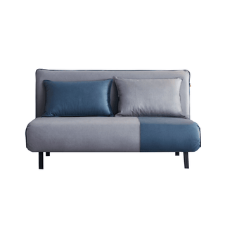 Lourdes Two Tone Leathaire Sofa Bed in Grey/Blue Singapore