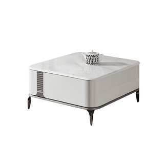 Lucille Coffee Table with Cultured Marble Top in White Singapore