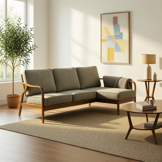 Macaton Fabric Wooden Frame Sofa