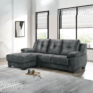 Maud L-Shaped Grey Fabric Sofa Singapore