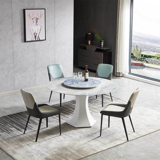 Maxima Glossy Sintered Stone Dining Table with Lazy Susan (135cm/140cm/150cm) Singapore