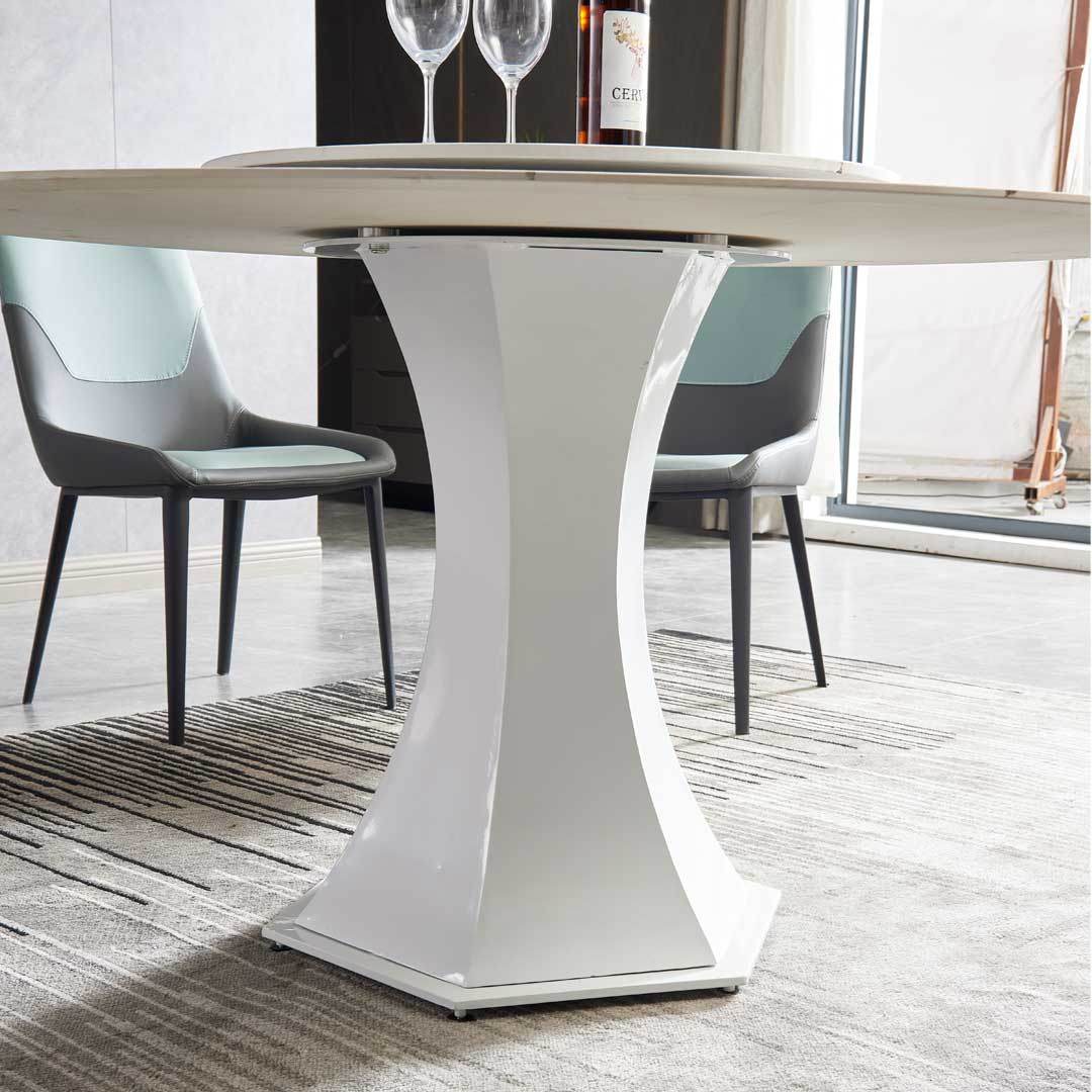Maxima Glossy Sintered Stone Dining Table with Lazy Susan (135cm/140cm/150cm) Singapore