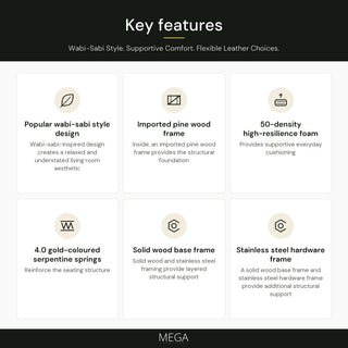 Amvessa Leather Sofa - Key features
