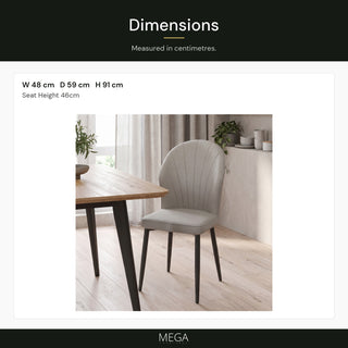 Armeno Leather Dining Chair - Dimensions