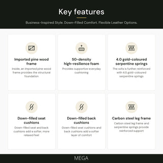 Bravessa Leather Sofa - Key features