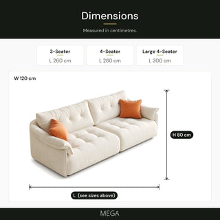 Bryndale Fabric Sofa - Dimensions