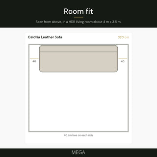 Caldria Leather Sofa - Room fit