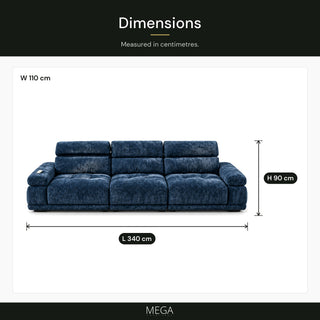 Cambrio Fabric Sofa - Dimensions