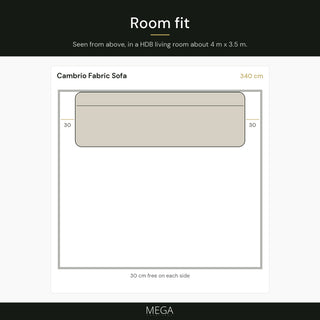 Cambrio Fabric Sofa - Room fit