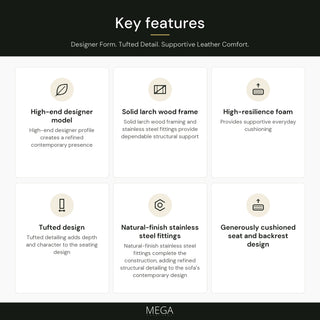 Caslina Leather Sofa - Key features