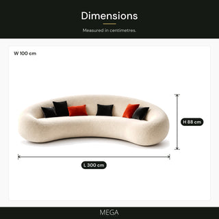 Corlisse Fabric Sofa - Dimensions
