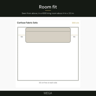 Corlisse Fabric Sofa - Room fit