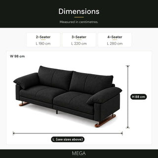 Corvellae Fabric Sofa - Dimensions